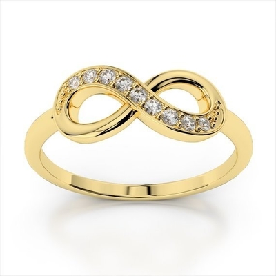 White CZ Stone Love Infinity Rings dalam Perak Sterling 925 untuk Percintaan Abadi