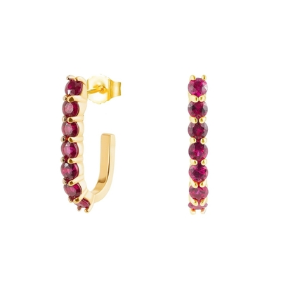 Trendy 925 Sterling Perak 14k Emas Trendy Bend Stud Earrings Untuk Wanita Gadis Perhiasan