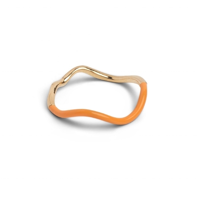 925 Sterling Silver 18k Gold Pink Enamel Band Ring Untuk Wanita Gadis
