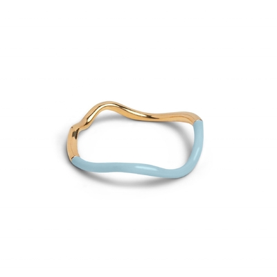925 Sterling Silver 18k Gold Pink Enamel Band Ring Untuk Wanita Gadis