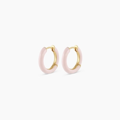 Logo yang disesuaikan Chunky 18K Gold Plated Hoop Turquoise Enamel Color 925 Sterling Silver Huggies Earrings