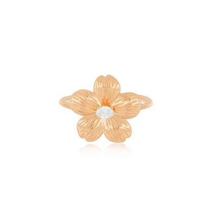 Forever Flower 18K Plating Emas Oval CZ Perhiasan Perak 925 Sterling