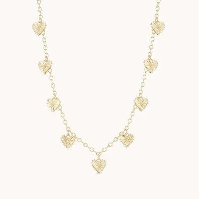 Bergaya 14K Plating Emas Fashion Multi Heart Bentuk Pesona Wanita Kuningan Kalung
