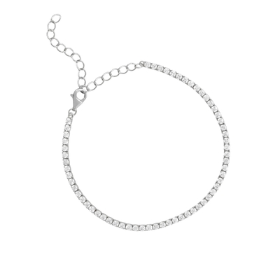 Emas Putih dilapisi Mei Ulang Tahun Emerald Kubik Zircon Adjustable Tennis Rantai Gelang