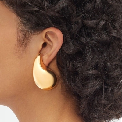 Ringan 18K Plated Emas Besar Drop Earrings Wanita Perhiasan di 925 Sterling Perak