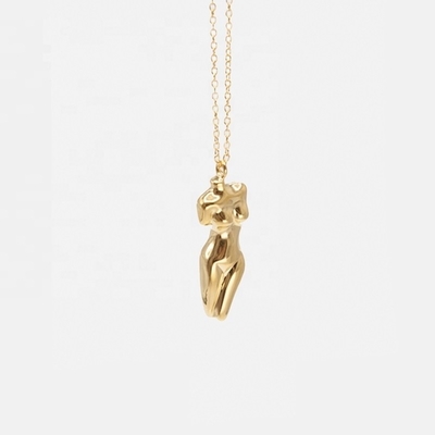 925 Sterling Silver Venus Wanita Body Pendant Kalung Disesuaikan Untuk Pakaian Anda