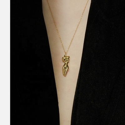 925 Sterling Silver Venus Wanita Body Pendant Kalung Disesuaikan Untuk Pakaian Anda