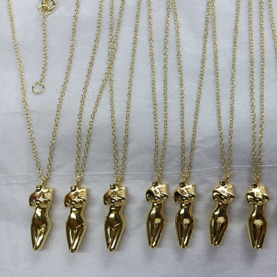 925 Sterling Silver Venus Wanita Body Pendant Kalung Disesuaikan Untuk Pakaian Anda