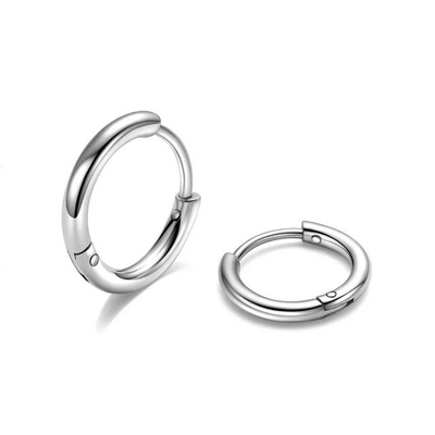 Simply Rose Gold 8mm Hinged Huggie Hoop kecil Earrings stainless steel untuk kelulusan