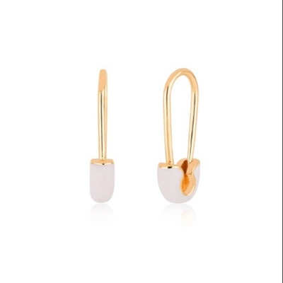 925 Sterling Silver Fashion Wanita Earrings Pin dihiasi dengan Blue Enamel Drop Finish