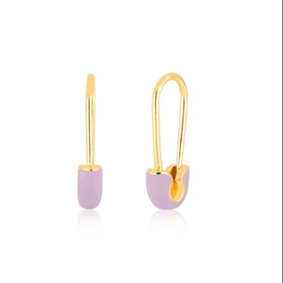 925 Sterling Silver Fashion Wanita Earrings Pin dihiasi dengan Blue Enamel Drop Finish