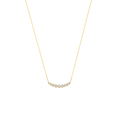 Minimalis 925 Sterling Silver Tennis Pendant Kalung untuk Wanita Lapisan Kalung yang dapat ditumpuk