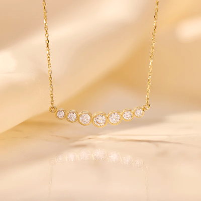 Minimalis 925 Sterling Silver Tennis Pendant Kalung untuk Wanita Lapisan Kalung yang dapat ditumpuk