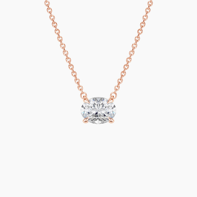 Oval Cut 5A Putih Kubik Zirconia Berkilau Batu Permata Pendant Kalung untuk Wanita Perhiasan Klasik
