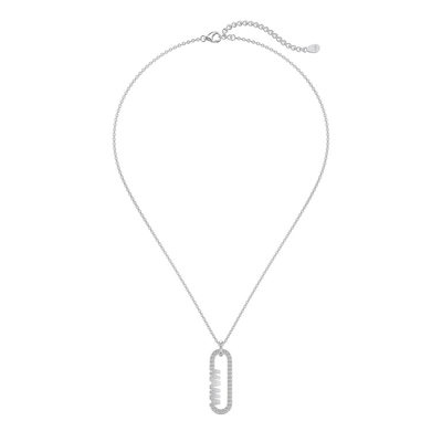 18k Gold Mom paperclip Pendant Kalung di 925 Sterling Silver