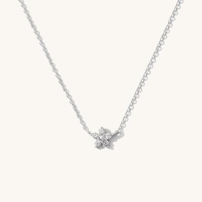 Kalung Bunga Perak Sterling 925 Mewah Trendi Berlapis Rhodium Untuk Pertunangan Pernikahan Pesta Hadiah Sempurna Untuk Pacar
