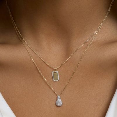 Kalung Ukiran Zirkon Berlapis Emas Rhodium Perak Sterling 925