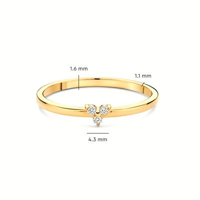 925 Sterling Silver Gold Plated CZ Lotus Ring untuk Wanita