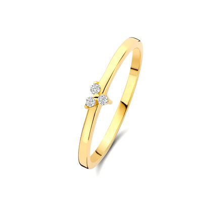 925 Sterling Silver Gold Plated CZ Lotus Ring untuk Wanita