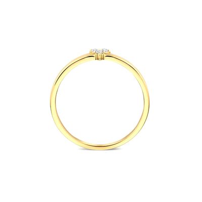 925 Sterling Silver Gold Plated CZ Lotus Ring untuk Wanita