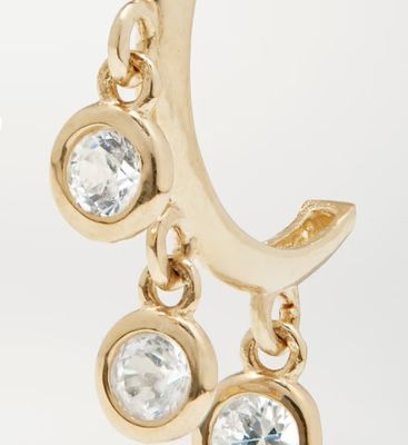 Anting-anting Hoop Kuningan Berlapis Emas 14K dengan Pengaturan Bezel Zirkon