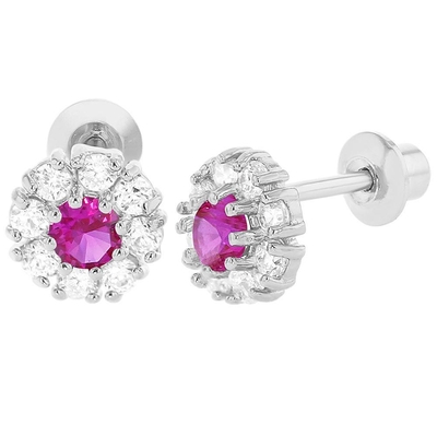 Anting-anting Stud Bunga Perak 925 dengan CZ untuk Anak-anak 30PRS MOQ