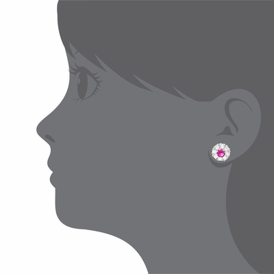 Anting-anting Stud Bunga Perak 925 dengan CZ untuk Anak-anak 30PRS MOQ