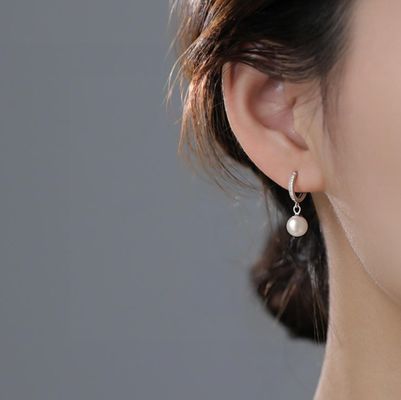 Elegant White Pearl Jewelry with 925 Sterling Silver and Rhodium Plated AAA Grade Pearl for Women's Wedding Wear