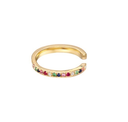 Wanita Klasik Pelangi Pave Setting Kubik Zircon 925 Sterling Perhiasan Earring Earring