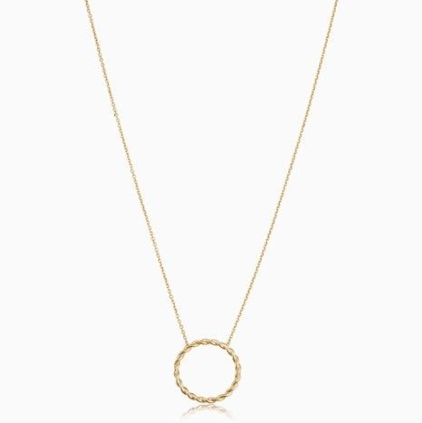 14K emas dilapisi 925 Sterling Silver Twist Pendant Kalung dengan 16 Inch Panjang Link Rantai