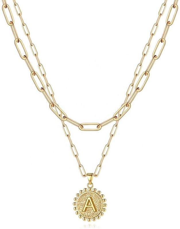 Kalung Tumpuk Paperclip Ganda Liontin Perak Sterling 925 Buatan Tangan dengan Pengiriman 30 Hari