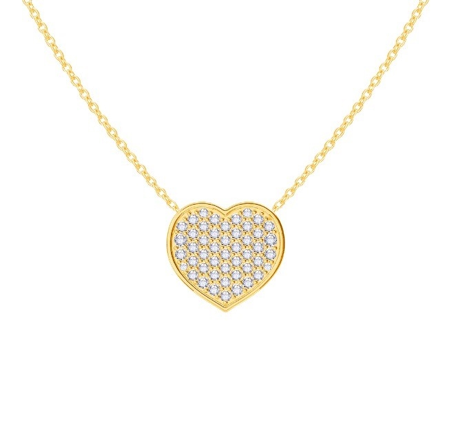 18 "Rantai Panjang Putaran Bulat Berlian 925 Sterling Silver Heart Pendant Kalung untuk Wanita