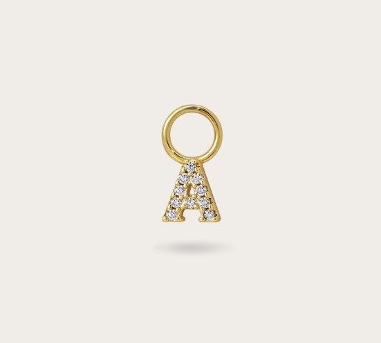Logo 925 dan kustomisasi Mini 18K Gold Charm Awal 925 Sterling Silver Pendant Pribadi