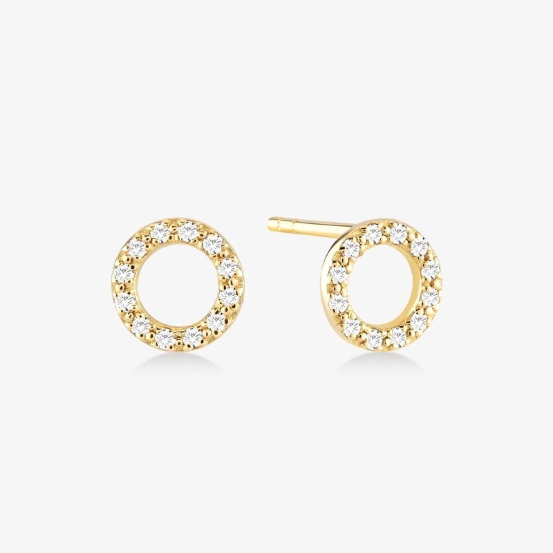 18K emas dilapisi 925 Sterling Perak Earrings Stud Klasik untuk Wanita Aksesoris Fashion