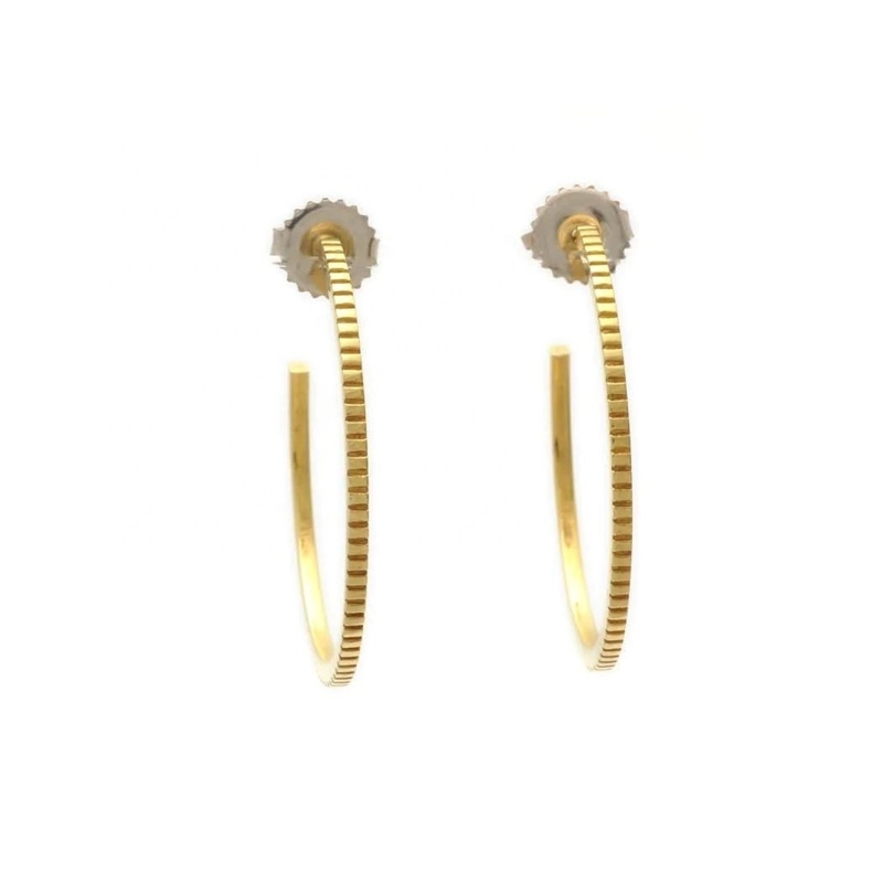 Earrings 925 Sterling Silver 18K Gold Hoop Kontemporer Dengan Logo Pelanggan 30*30mm