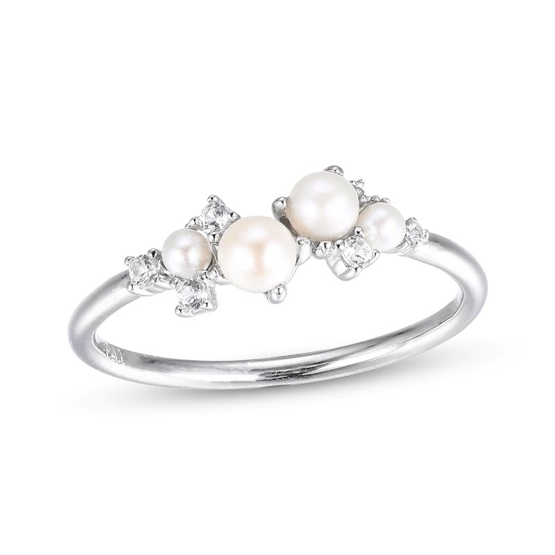 White CZ Stackable 925 Sterling Perak Cincin Ukuran 3-10 Mutiara Cincin pertunangan