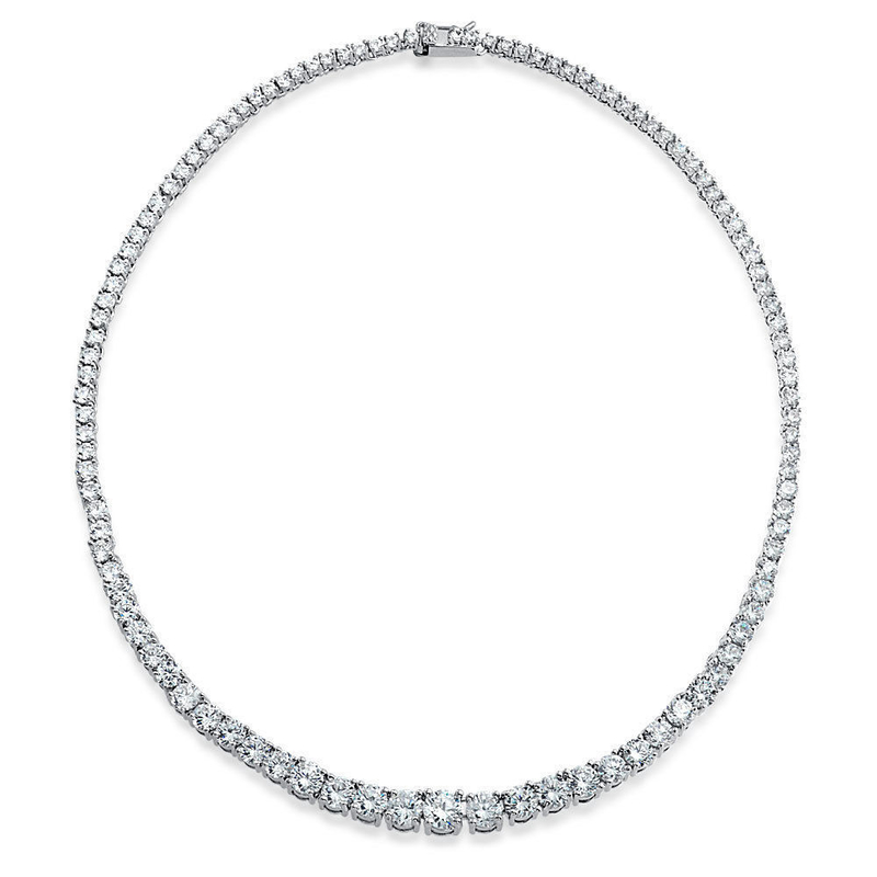 Iced Out Tennis Chain White Mix CZ Pong Setting Ice Necklace Untuk Pecinta Hip Hop