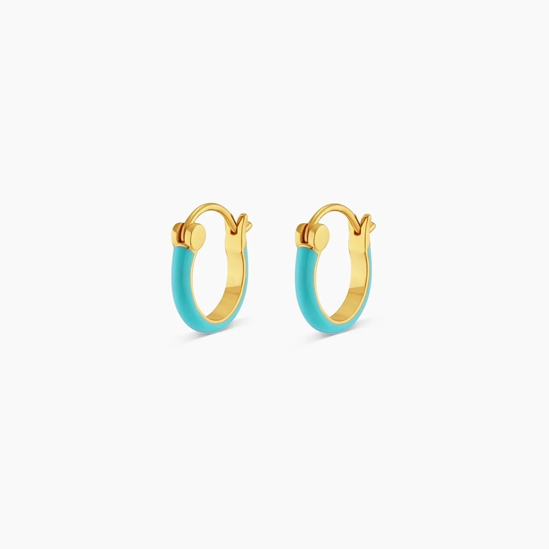 Berwarna 925 Sterling Silver Hoop Earrings 18K Gold Stacking Hoop Earrings