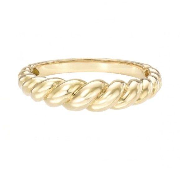 Berkualitas Baroque 14K Emas Gradient Twist 925 Sterling Perak Wanita Cincin Cornish Free Perhiasan
