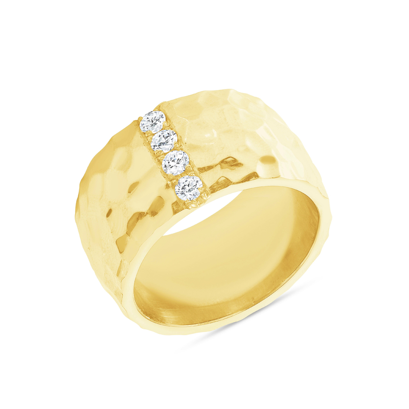 Ukuran 6 - Ukuran 10 Pria Eternity Band 18K Emas Plated Kuningan Cincin