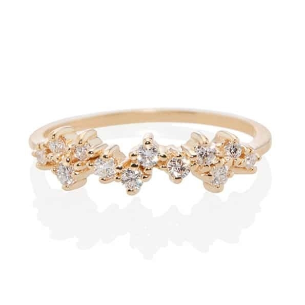 925 Perhiasan Perak Sterling Prong Setting Mini Clear CZ Band Rings untuk Wanita Sterling