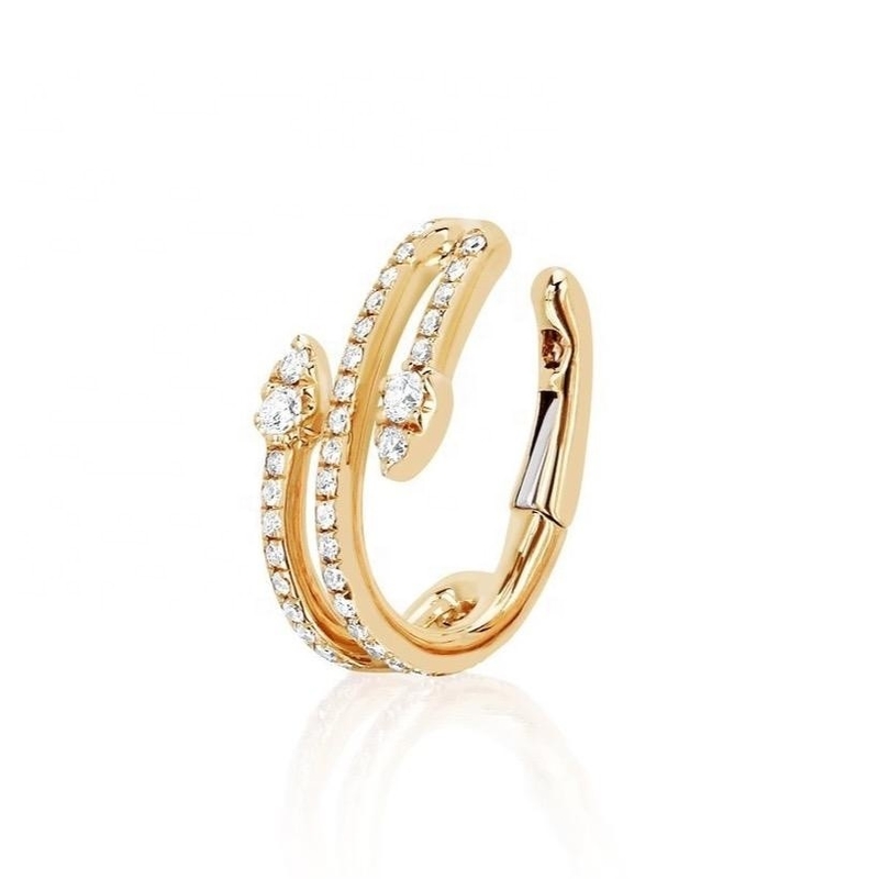 Diamond Teardrop Twist Ear Cuff dalam 925 Sterling Perak untuk Wedding Plating Options