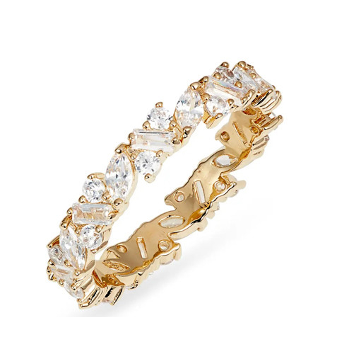 Brazil Fancy Cut Kubik Zirconia Eternity Ring Set Hadiah yang sempurna untuk setiap kesempatan