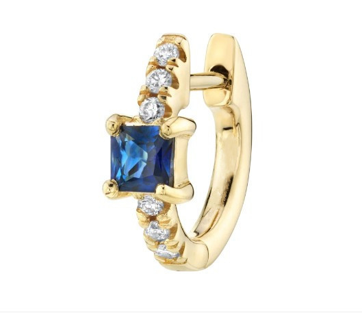 925 Sterling Silver Mini Gold Plated Baguette Hoop Huggie Earrings untuk Wanita Perhiasan
