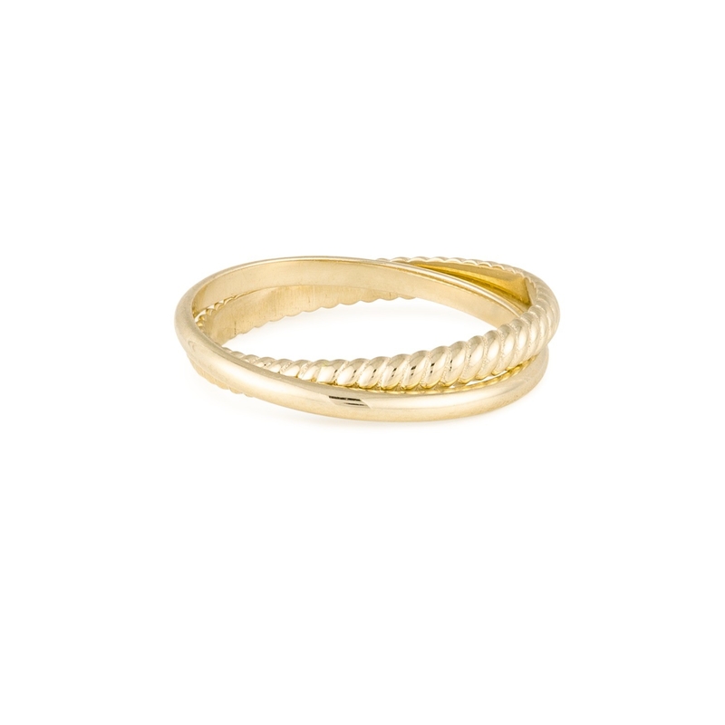 18K Gold Plated Handmade Set Flat Band 925 Sterling Perak Cincin untuk Wanita