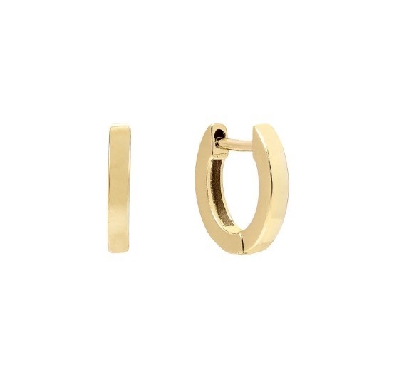 Minimalis Trendy Huggies 925 Sterling Perak Unisex Earrings dengan 18K Gold Plating