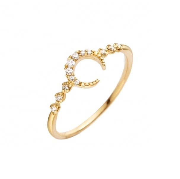 Perhiasan perak 925 Custom Moon Ring dengan emas 14k 18k 24k dari Brasil 2022