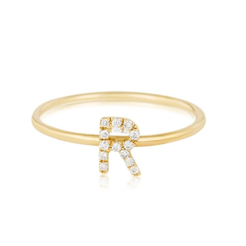 Perhiasan Perak Pribadi 18K Plating Emas Tumpuk Awal CZ Rings Tipis untuk Wanita
