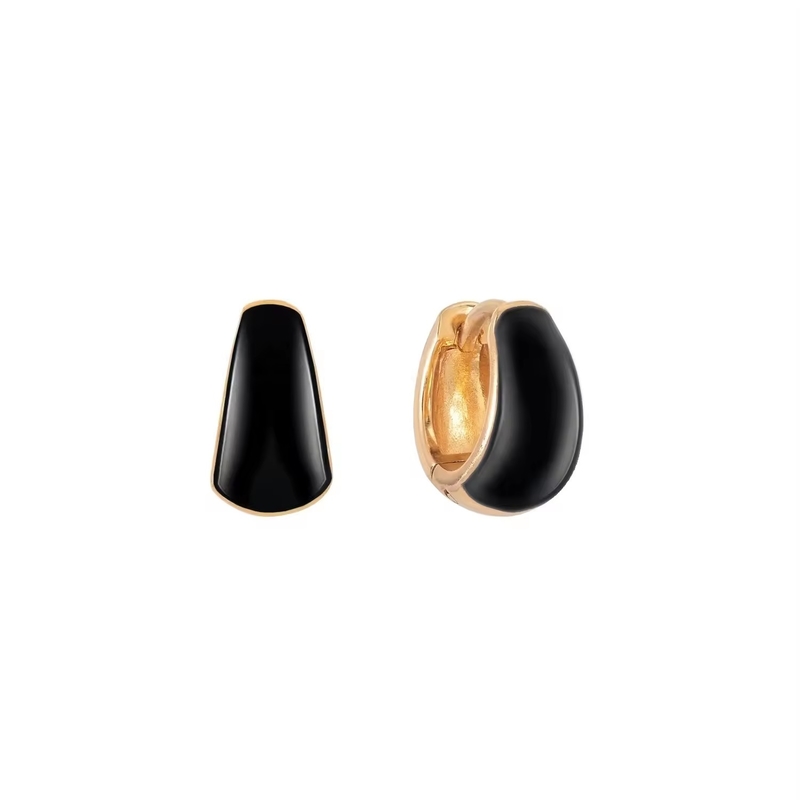 Perhiasan Wanita Mewah Kustom Anting-Anting Kecil Enamel Warna-warni Kubah Tebal Emas 18K Perak S925