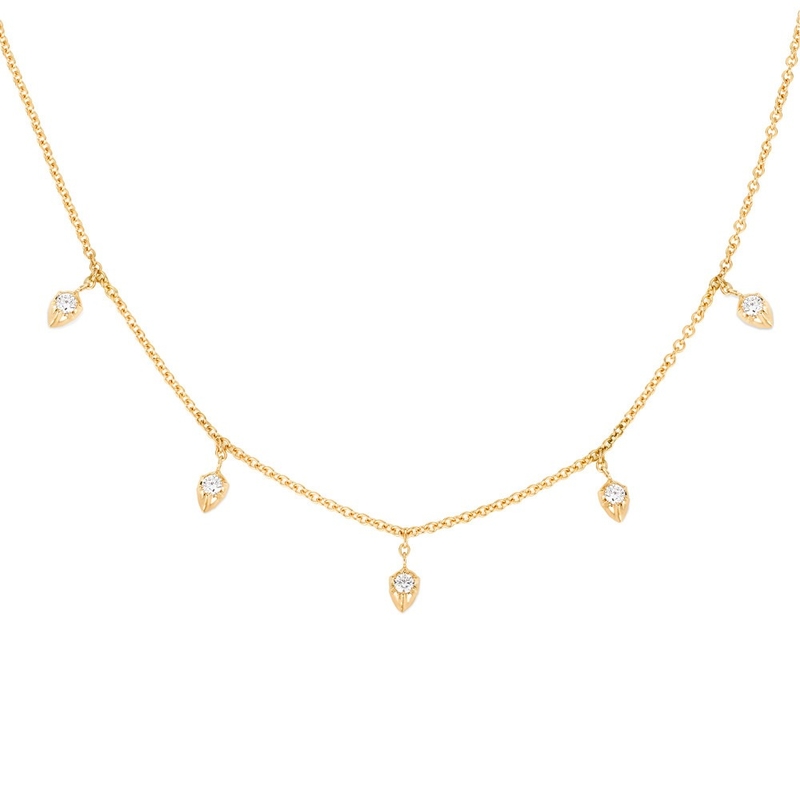18K Gold Plated Chain 925 Sterling Silver Fine Necklace Untuk Wanita Desain Princess Cut